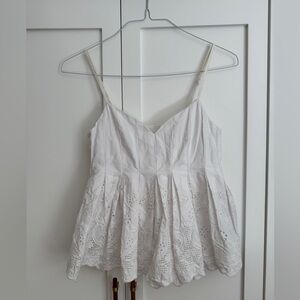 HD in Paris White Poplin Eyelet Top